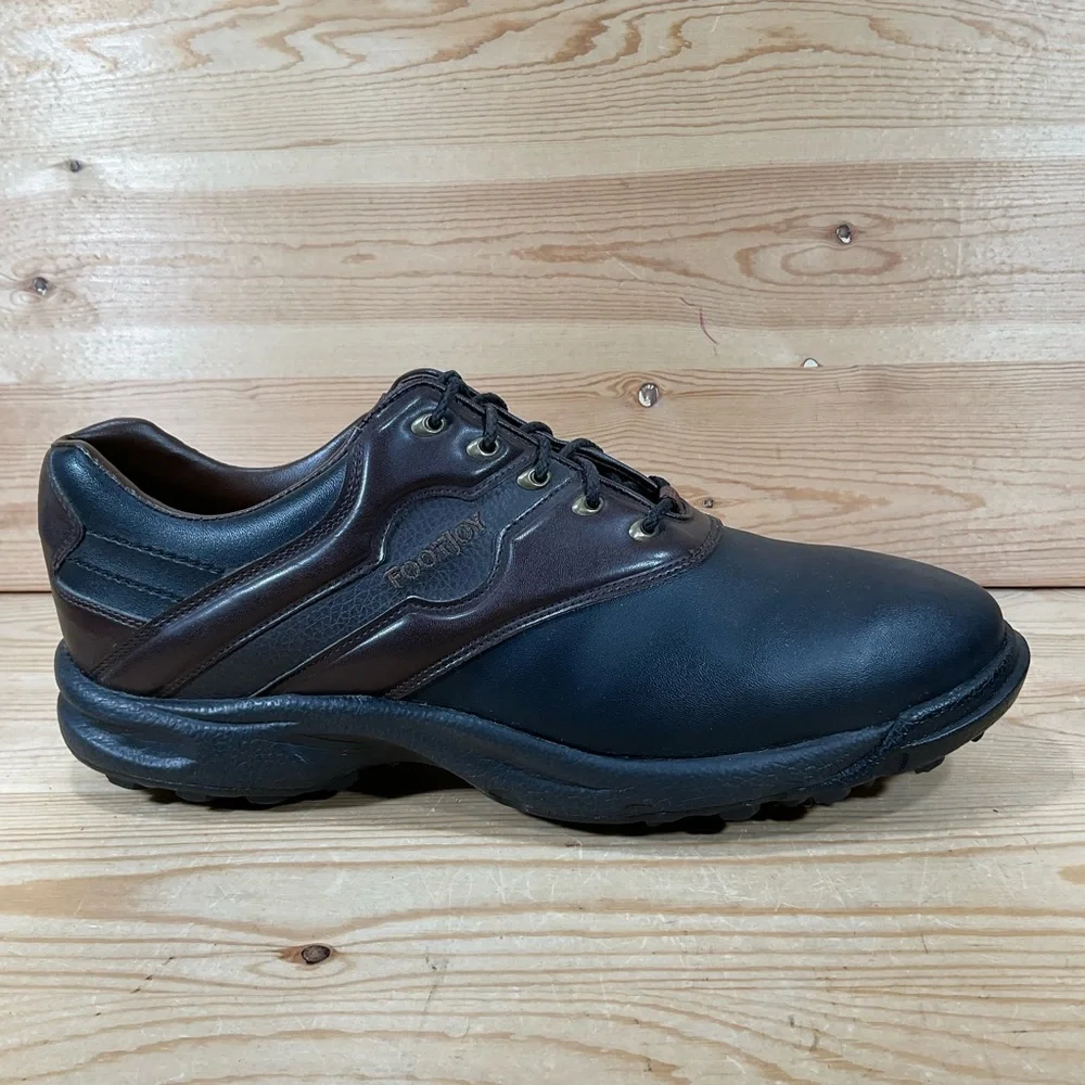 FootJoy FJ GreenJoys Golf Shoes Men’s 13 M Black Dark Brown Syn Leather 45564